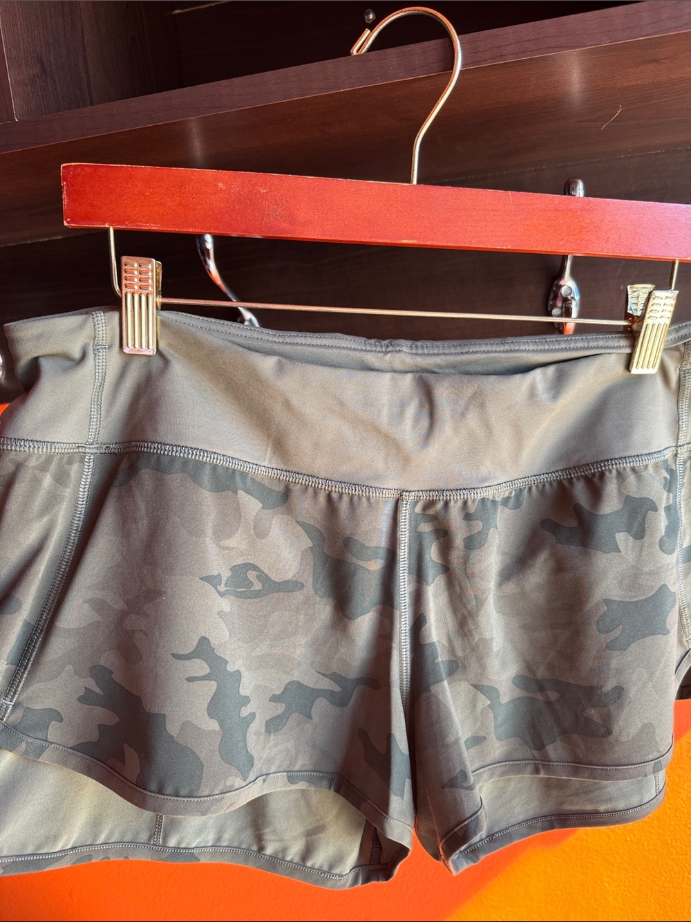 lululemon athletica Olive Camo Running Shorts